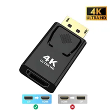 Ultra HD 4K 2160P Displayport To HDMI-Compatible Adapter DP Male To HDMI Female Video Audio Converter For PC HDTV Projector