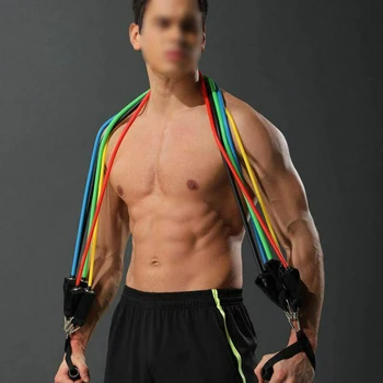 

Gym Resistance Band Workout Bands Strength Body Indoor Quality 11PCS Trainer