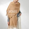 100% Real Wool Scarf Women Warm Shawls and Wraps for Ladies Stole Femme Solid Warps Winter Cashmere Wool Scarves Luxury Pashmina ► Photo 1/6