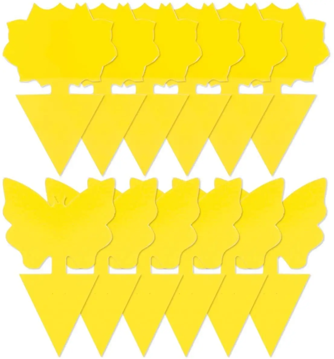 Amarillo en forma de mariposa de doble cara adhesiva de la planta de flores y hortalizas Mosquito moscas trampa de adhesivo de insecto de Control
