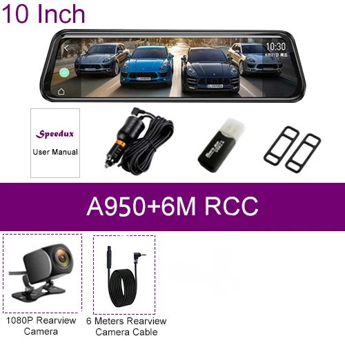 4G Автомобильный видеорегистратор 12 дюймов Android 8,1 gps WiFi Автомобильное зеркало заднего вида авто рекордер автомобильное зеркало видео зеркало заднего вида тире камера - Название цвета: A950 6M RCC
