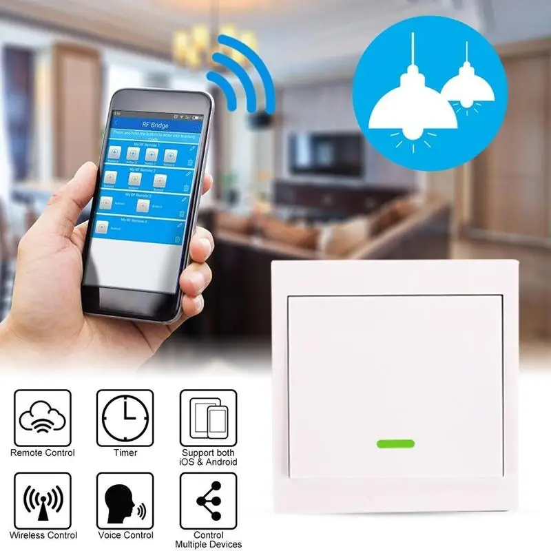 

Wireless Remote Control Switc Receiver Wall Panel Remote Lights Wall Hall Lamps Transmitter Wireless Bedroom Ceiling Switch F3V5