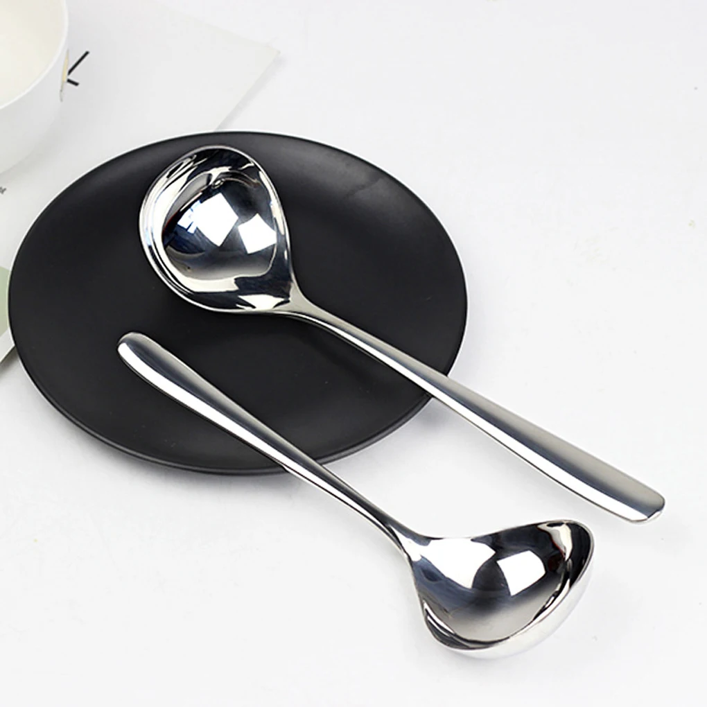 1pcs Soup Spoon Stainless Steel Spoon Mirror Finish Large Soup Scoop