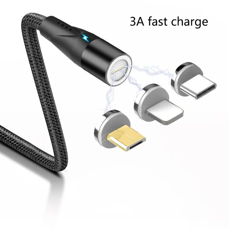 Магнитный кабель 3A Micro usb type C, супер быстрая зарядка, магнитный кабель usb type-C для iPhone XS, xiaomi, usb кабель
