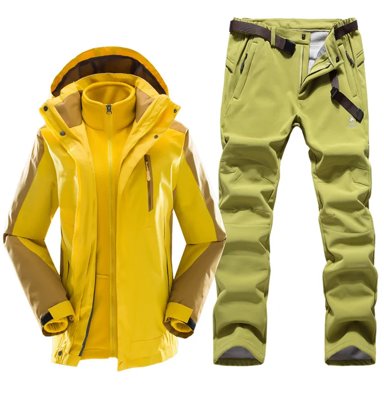 Лыжный костюм для мужчин зимний теплый флис Водонепроницаемый Спорт на открытом воздухе лыжная куртка и брюки ветрозащитный Сноубординг комплект лыжный Экипировка для мужчин t