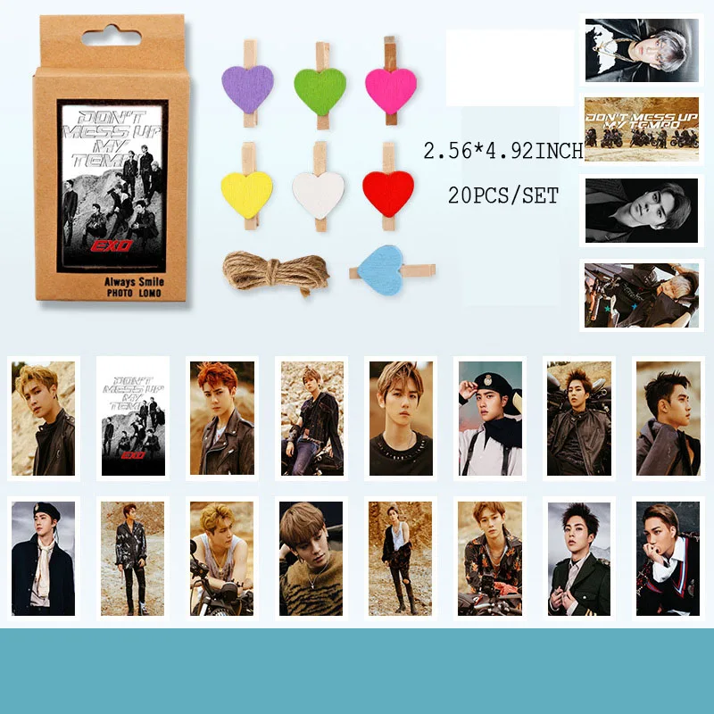 20 шт./компл. EXO Planet 5 разведка LOMO плата, вентиляторы коллекция XIUMIN SUHO LAY BAEKHYUN CHEN CHANYEOL LJJ187