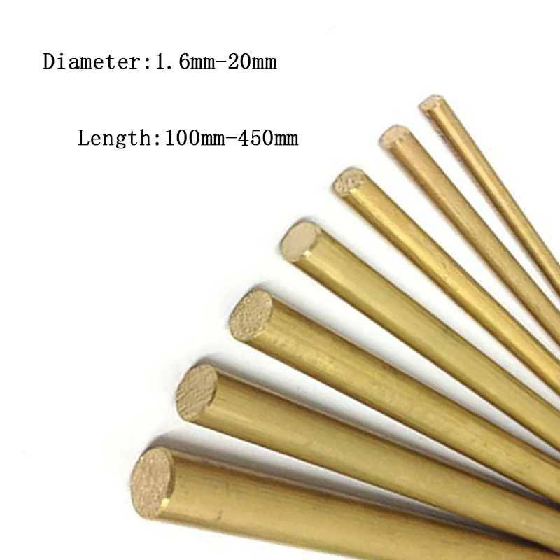 Diameter 14-40mm Hand-Done Brass Bar Rod Length 100mm Stick for DIY Toys Accessories 