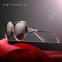 VEITHDIA lunettes de soleil pour femmes, lentille dégradée polarisée, accessoire de luxe pour dames, collection lunettes de soleil 