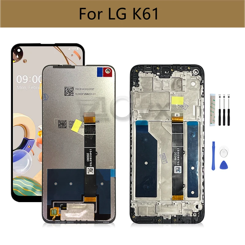 

Для LG K61, ЖК-дисплей с рамкой LMQ630EAW, детали для замены и ремонта экрана 6,53 дюйма