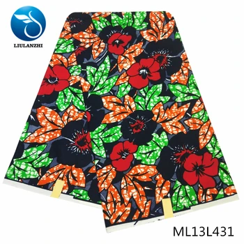 

LIULANZHI prints nigerian wax fabrics 6 yards ankara real wax clothe sewing fabric cheaper nigerian wax prints ML13L428-443