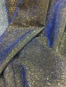 

High Quality African Lace Fabric New Design French Net Embroidery Glitter Sequins Tulle Mesh Lace Fabric For Nigerian Party