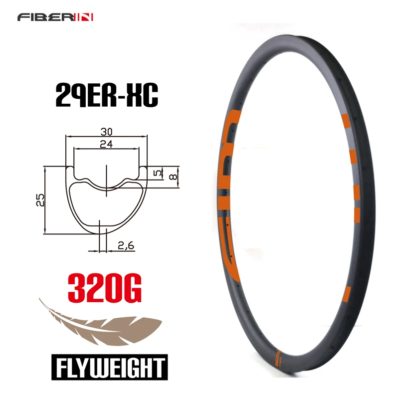 Extralight 320 г ассиметричный MTB XC Flyweight карбоновый обод доступен для углеродных колес