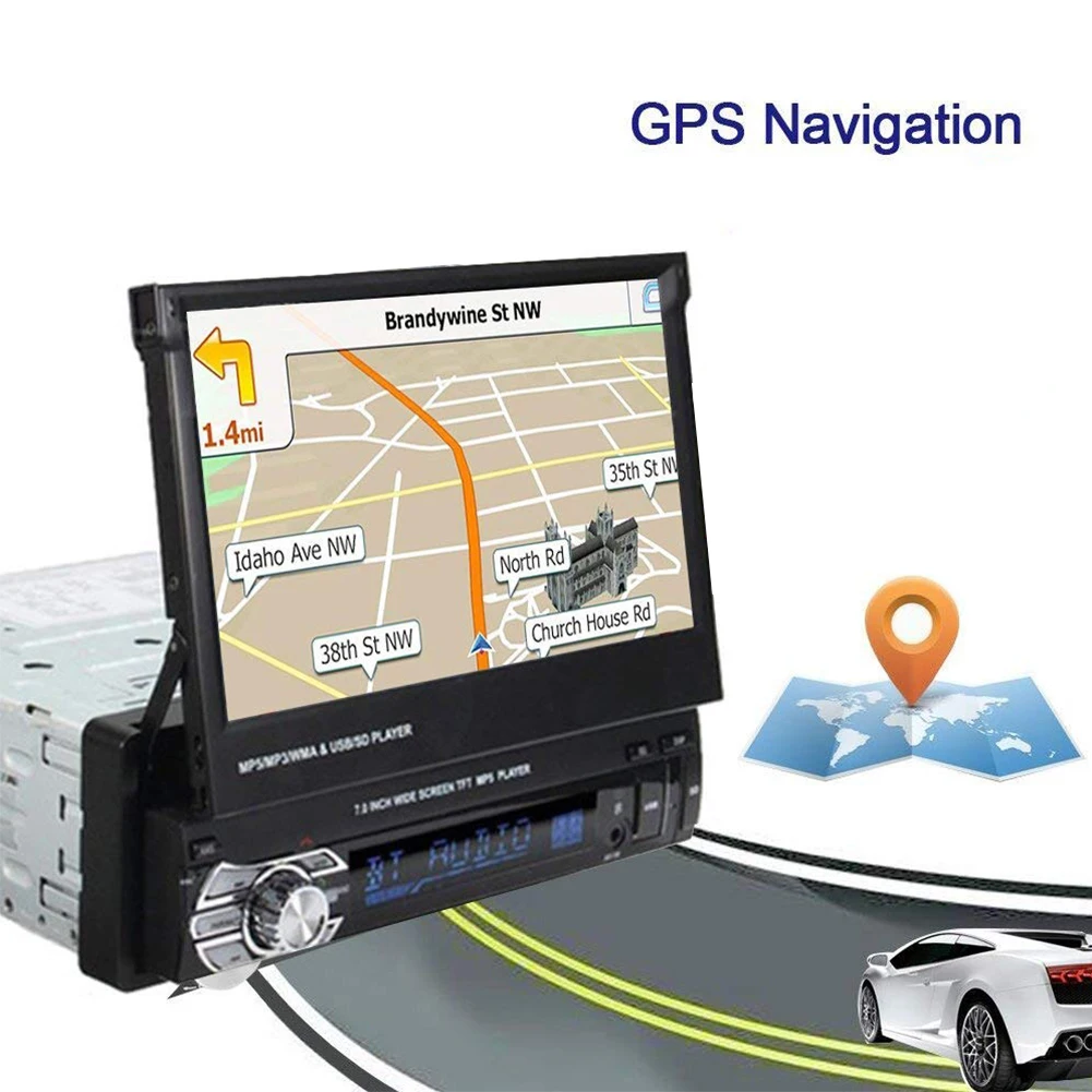  Multimedia 1 DIN GPS Auto Radio Bluetooth Unterhaltung MP5 Player Stereo Touch Geröll 7