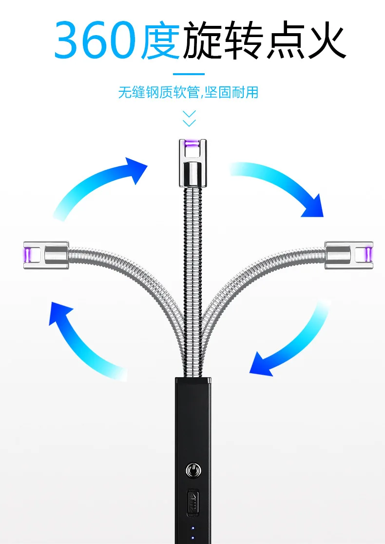 Зарядка зажигалка USB металлический пистолет зажигания Электронная зажигалка барбекю дуговая зажигалка электрическая зажигалка