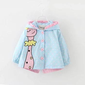 

Nerlero Baby Outerwear New Spring Baby Girls Clothes Giraffe Cartoon Hooded Coats Cute Toddler Baby Jacket Infant Girls Coats
