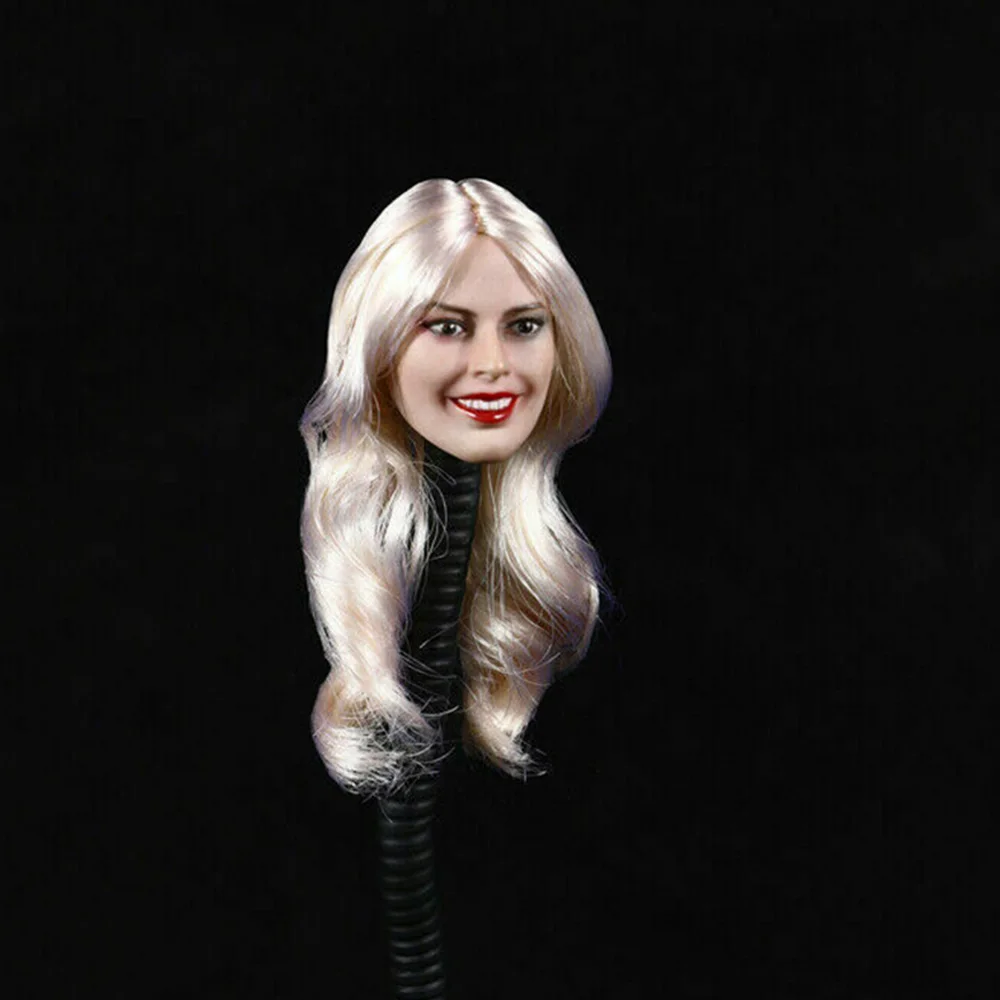 Модель 1/6, DSTOYS, D-010, женская голова клоуна, Гарри Куинн, серебряная длинная голова, скульптурная резная игрушка F, 12 дюймов, бледная кожа, женское тело
