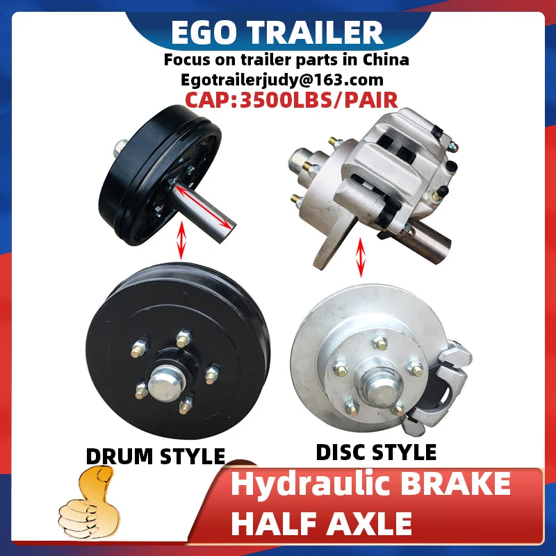 Egotrailer 油圧ブレーキトレーラー ハーフアクスル ハブシャフト ドラムディスクアクスル 3500ポンド 1ペア Axle Aliexpress