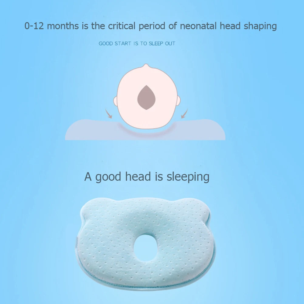 Newborn Baby Pillow Prevent Flat Head Nursing Shaping Pillow Memory Cotton Filler Sleep Support Bedding Sleep Head Positioner bed comforters