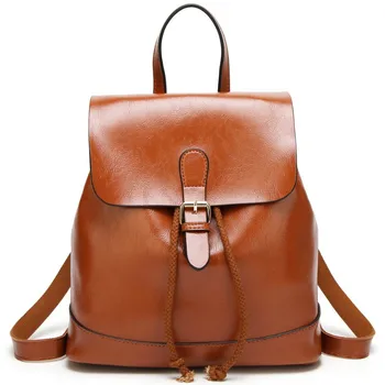 

Ladies Casual Backpack PU Leather Large Capacity Bags 2020 New Women Luxury Rucksack Solid Color Travel Bag for Women Girls
