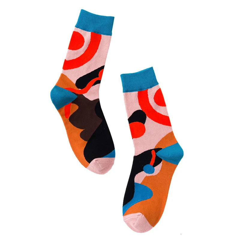 Креативные женские носки с цветочным принтом и растениями; Новинка года; осенне-зимние носки в стиле Харадзюку; повседневные хлопковые носки с абстрактным узором; Calcetines