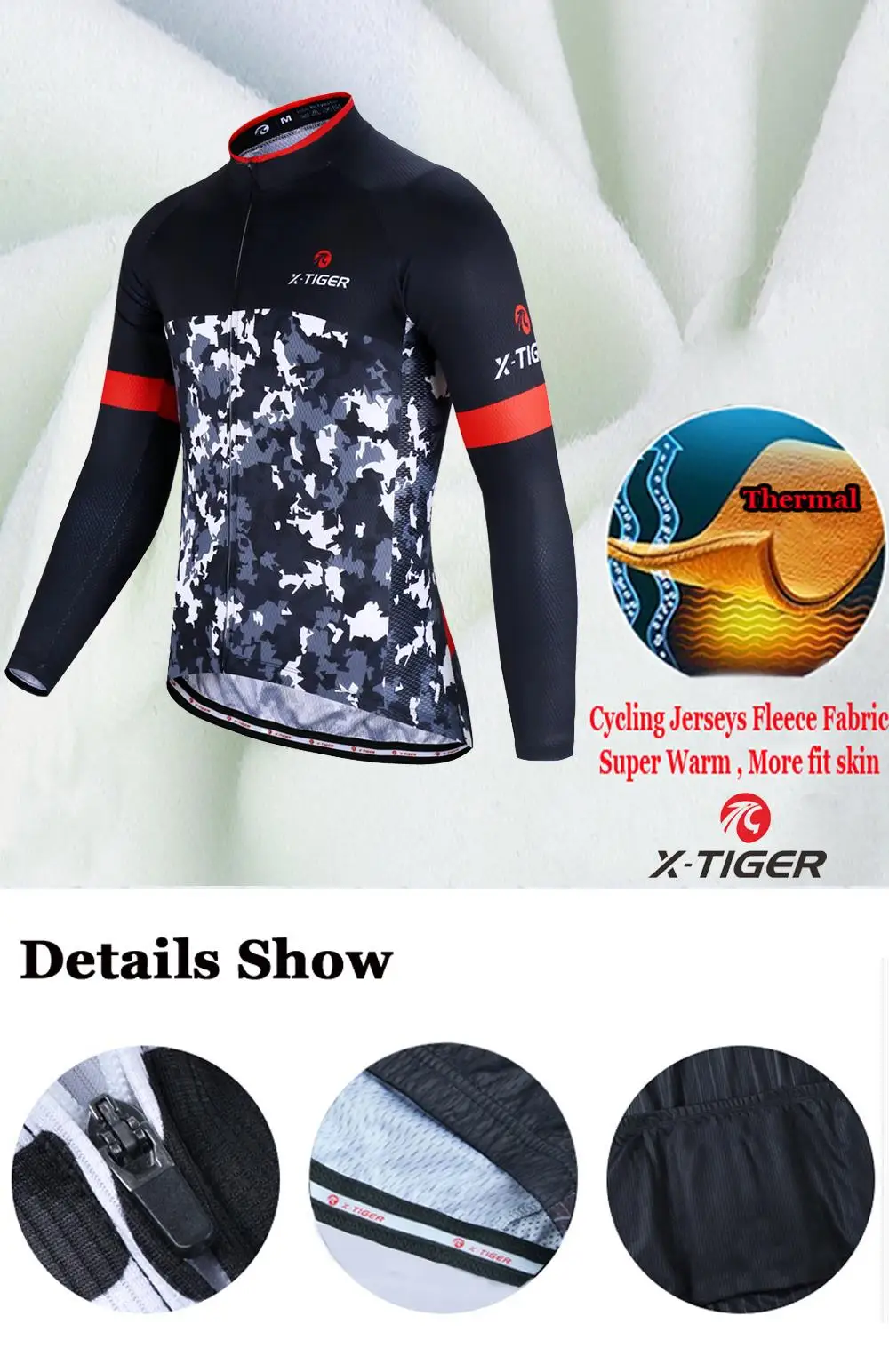 X-tiger Pro, зимние теплые флисовые майки для велоспорта, одежда для горного велосипеда, одежда для велоспорта, одежда для велоспорта, Ropa Ciclismo Invierno