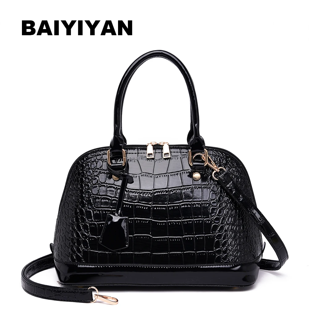 

2020 Vintage Women's Shell Bag Messenger Bag High Quality Retro Shoulder Bag Ladies Simple Croco Crossbody Bag Tote