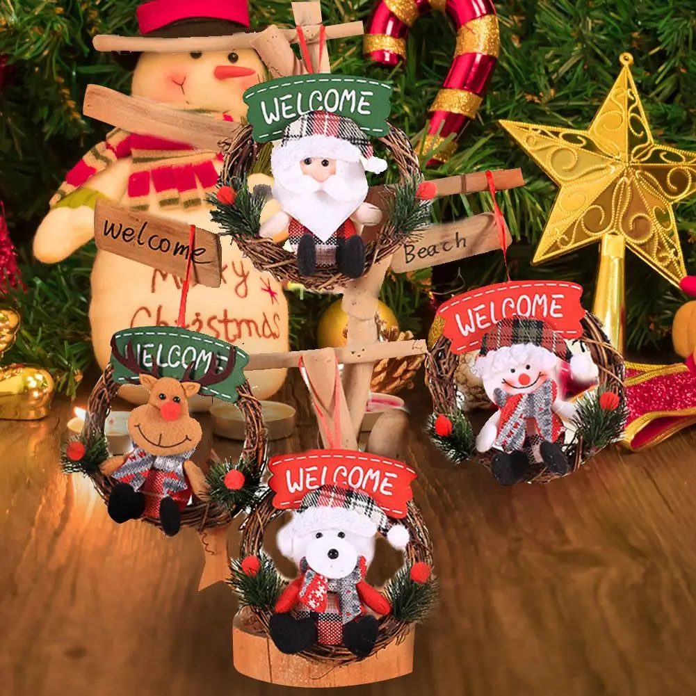 New Year Small Garland Creative New Christmas Ornaments For Hotel Mall Door Ring Window Christmas Tree Decoration Pendant