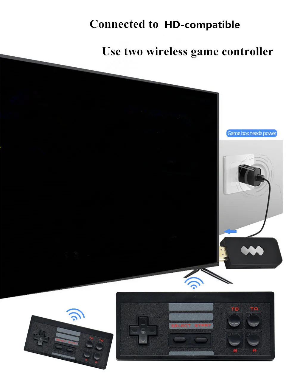 4K HD Video Game Console Built in 620/818/10000 Classic Games Retro Console Wireless Controller AV/HD Output Mini game box