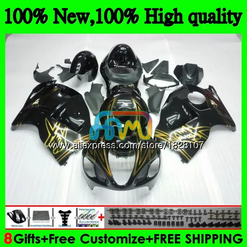 GSXR 1300 для SUZUKI Hayabusa GSXR-1300 2002 2003 2004 2005 2006 2007 49BS. 209 GSXR1300 96 02 03 04 05 06 07 обтекателя Золотой blk