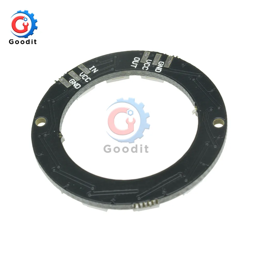 WS2812B RGB LED Ring 12 Bits WS2812 5050 RGB LED Lights Integrated Driver Module For Arduino 16bit Lamp Panel Module