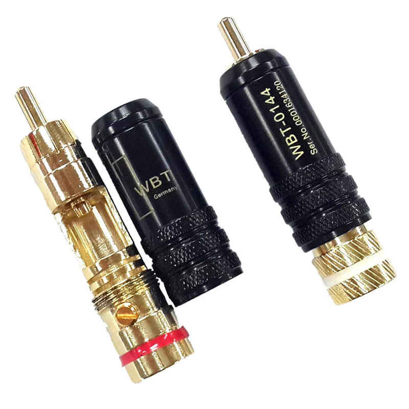 1 шт. позолоченный медный штекер RCA прочные винты разъема RCA пайка Блокировка Аудио Видео WBT штекер 53 мм* 13 мм