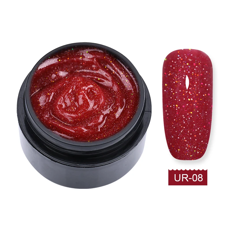Glitter8 UR SUGAR 15 мл сверкающий Удлинительный УФ-гель лак мерцающий высокая твердость удлиннение ногтей художественные советы инструменты строительный УФ-гель лак - Цвет: Glitter8
