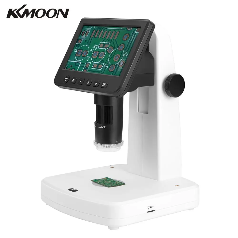 KKMOON Профессиональный портативный lcd цифровой микроскоп 110-240V 1200x1080 P полный HDTV электронный микроскоп с поляризатором