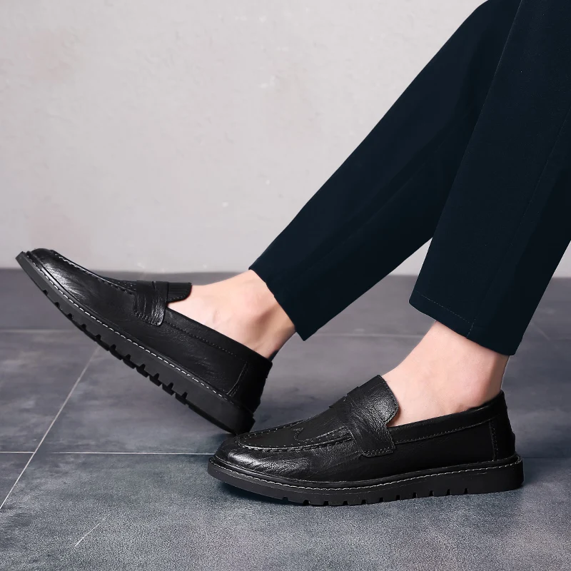 spring and autumn British style leather casual shoes men's shoes casual lightweight simple classic fashion business shoes