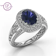 Созданное сапфировое кольцо из драгоценных камней 925 Серебряное ветровое кольцо хорошее ювелирное изделие для женщин подарок