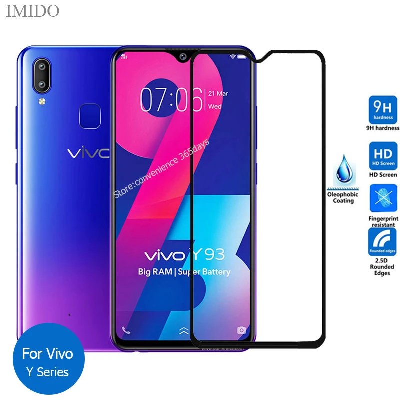 Закаленное стекло с полным покрытием для Vivo Y97 Y95 Y93 Y91 Y89 Y85 Y19 Y17 Y15 Y12 Y5 Y3 Y11 2019 Защита