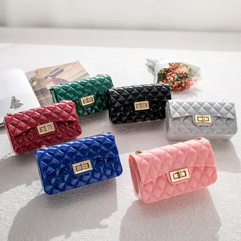 

SHYAA 2020 Korean Version of The Fresh Jelly Crossbody Bag Chain Lock Mobile Phone Bag Fashion Diamond Shoulder Handbag