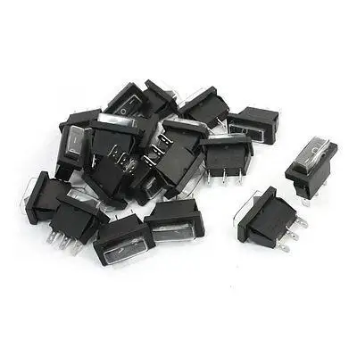 

20Pcs 3Pin On/Off SPDT Black Button Waterproof Snap in Boat Rocker Switches