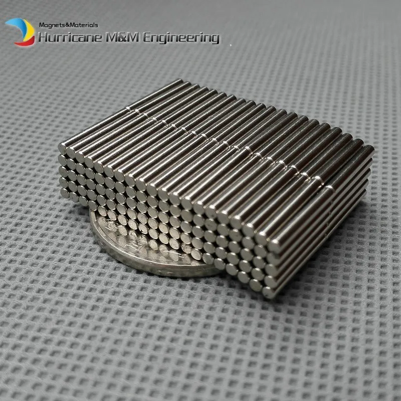 2000 шт. NdFeB N42 Магнит Цилиндра 1/1" Диаметр. x1/2" толщиной dia 1,59x12,7 мм Датчик стержня неодимовые постоянные магниты NiCuNi покрытием