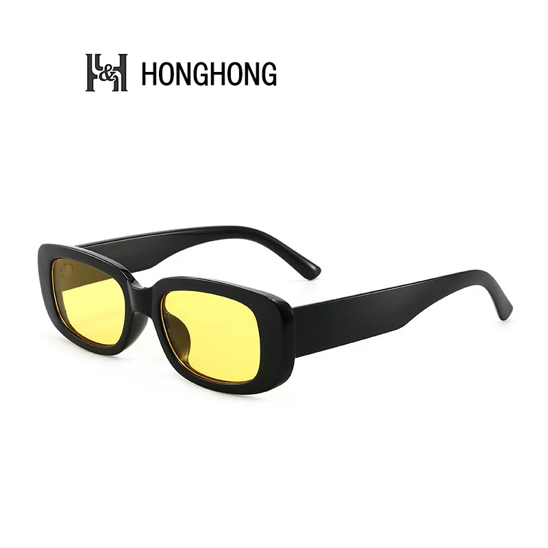 

2022 HONGHONG Vintage Brand Luxury Design Sunglasses Female And Male Slim Frame Trend Eyewear UV400 Great Quality De Sol