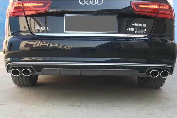 A6 Avant ABS Автомобильный задний бампер спойлер диффузор задняя губа с выхлопными
