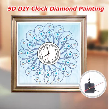 

3D Special Shaped Diamond Embroidery frower Wall Clock 5D Diamond Painting Cross Stitch Watch Diamond Mosaic Decor