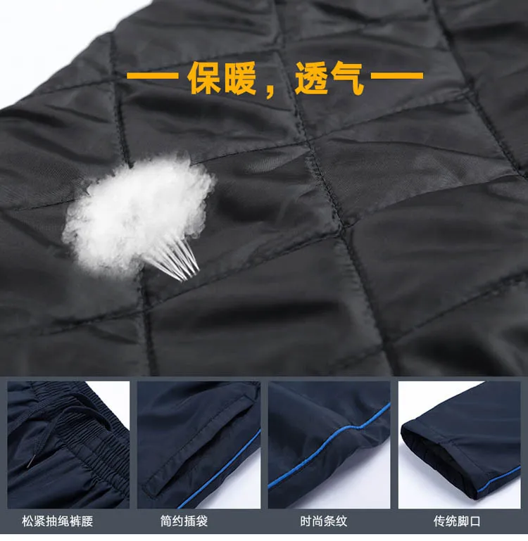 Верхняя одежда мужская одежда плотная спортивная одежда мужские комплекты 5XL ветрозащитный зимний комплект из двух предметов Повседневная куртка для отдыха пэчворк MOOWNUC