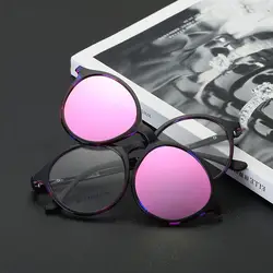 Поляризационные женские солнцезащитные очки на застежке, Ретро стиль, магнитные солнцезащитные очки для мужчин, UV400 TR90, круглые оптические