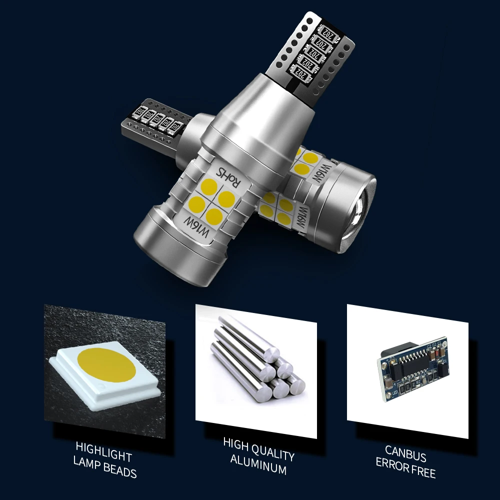 2pcs LED ������ ���� Blub ��� ���� Canbus W16W T15 921 VW Touran Touareg �������� CC EOS Routan Scirocco mk3 3 Sharan 7N