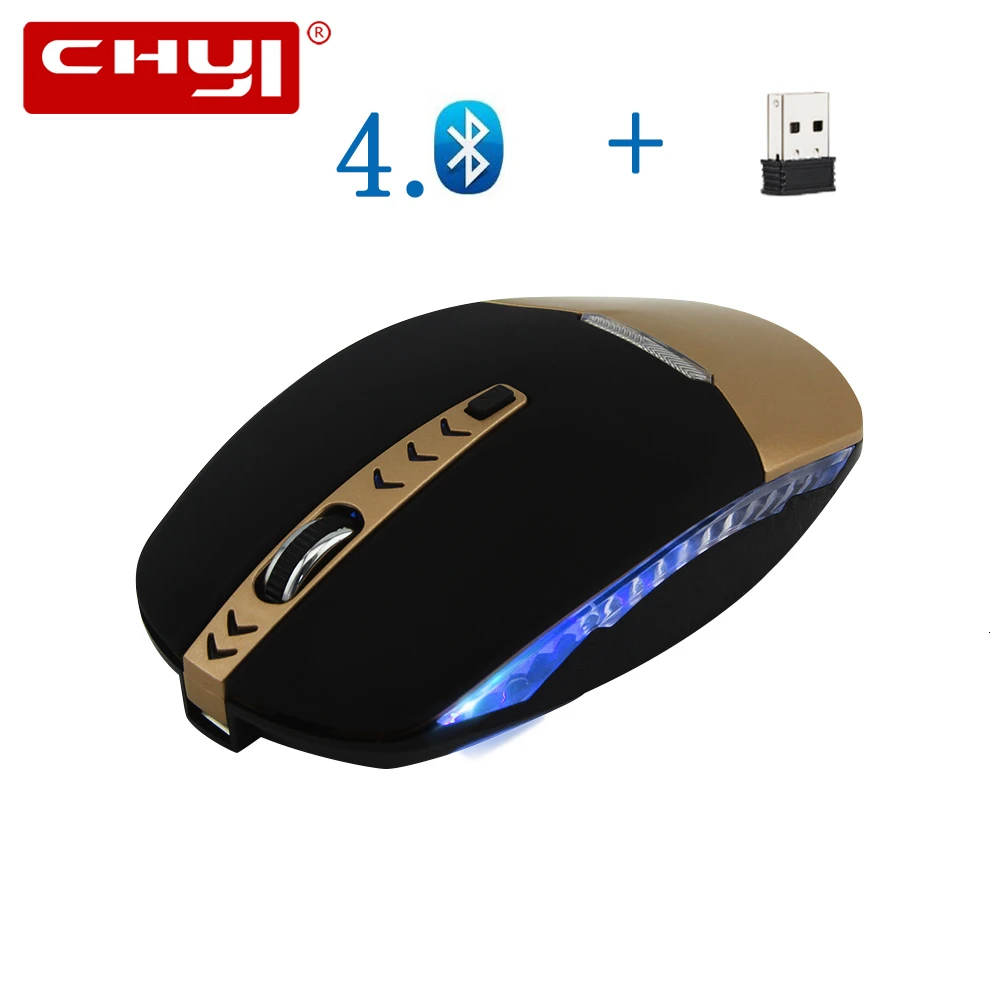 CHYI Bluetooth 4,0+ 2,4G Беспроводная Двухрежимная мышь перезаряжаемая компьютерная Бесшумная мышь 1000 dpi USB оптическая мышь для ПК ноутбука