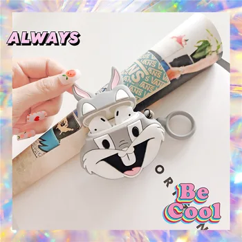 

3D Cute Accessories Protect Cover with Keychain Bugs Bunny Design Case for AirPods Cartoon Earphone Cases for Apple Airpods 2