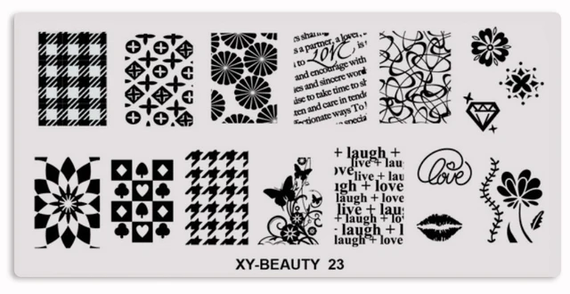 1 Pcs Mixed Design Line Animals Stainless Steel Nail Stamping Plates Rectangular Image Template DIY Manicure Stencils Tools XY-BE 23