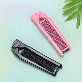 

1 Bag/6pcs Foldable Comb Double-Headed Hair Folding Comb Anti-static Hair Comb High Temperature Resistance Comb (3pcs Black, 3pc