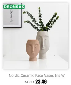 Details about   Flower Pot Nordic Concrete Art Craft Human Face Home Garden Decor Succulent Vase 